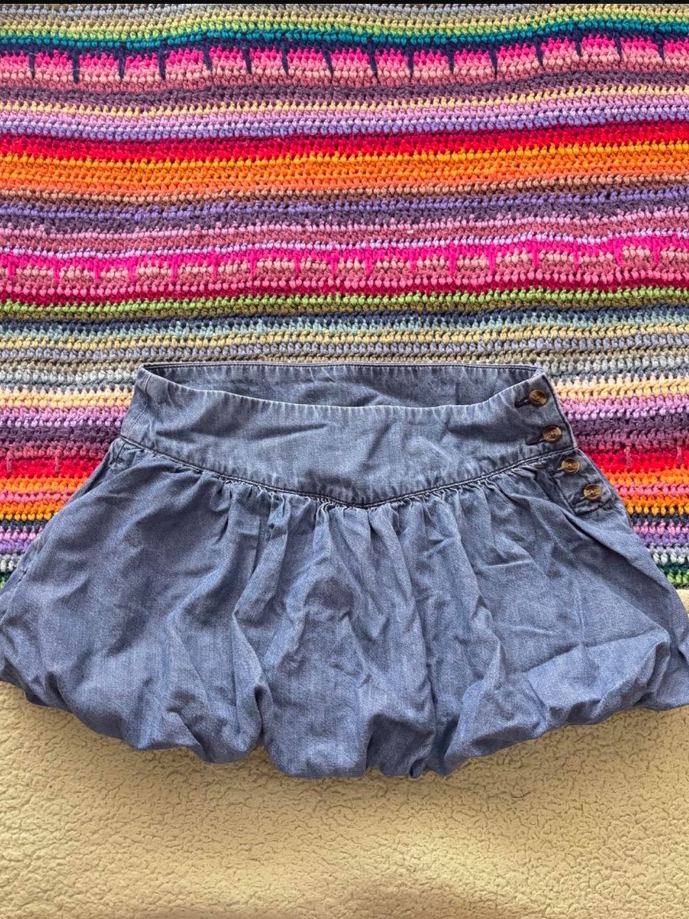 American Eagle Outfitters Chambray Bubble Skirt in Blue